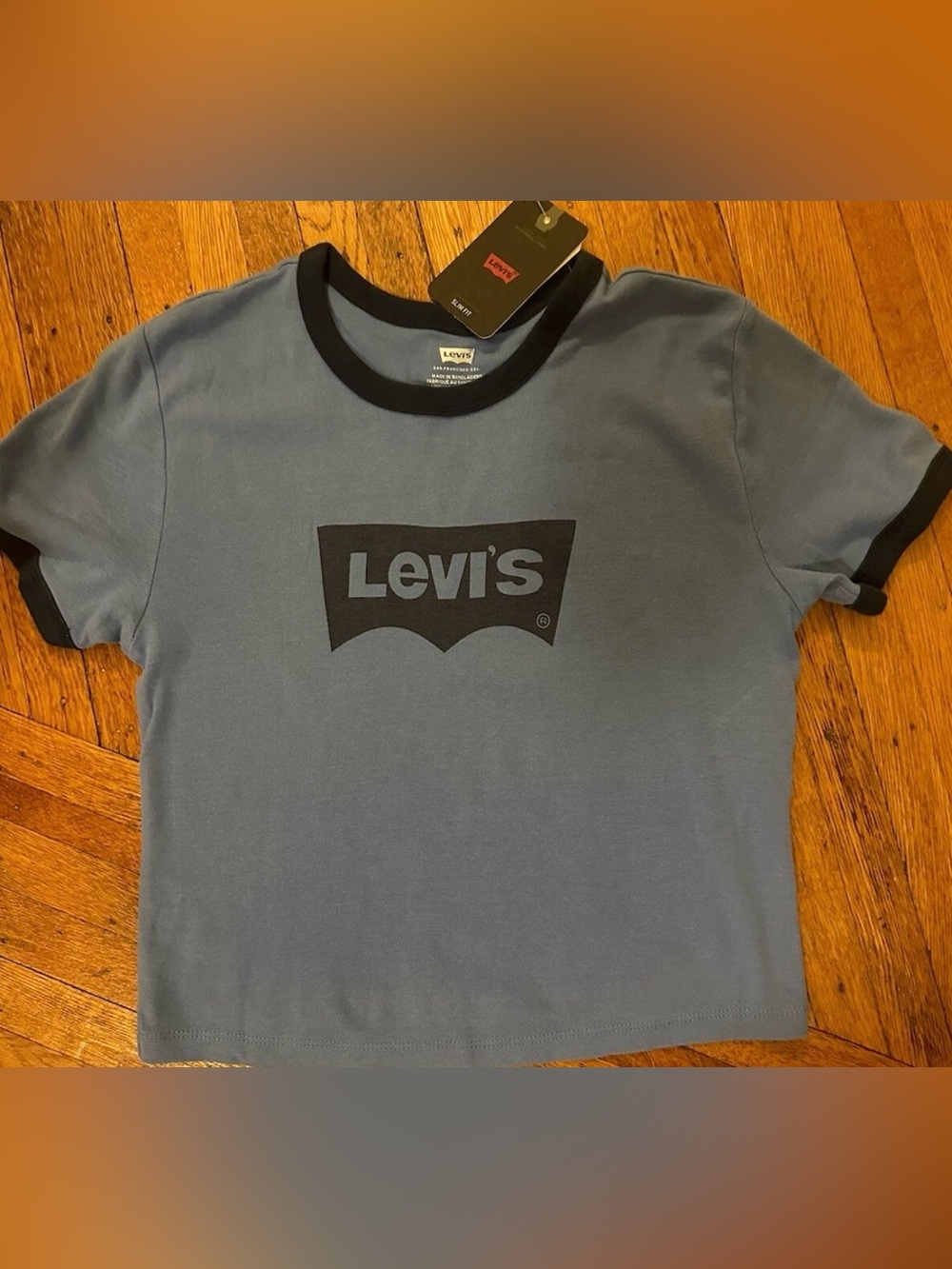 Levi's Blue Women's T-Shirt Crop Top Classic Levi's Logo Size
Medium New